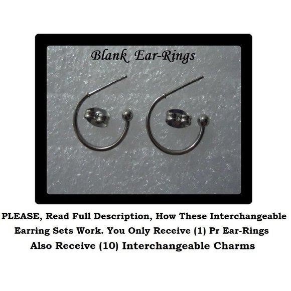 NEW Pearl Teardrop Charm Acrylic Interchangeable Earrings 5 Pairs In 1 Set - Picture 4 of 7